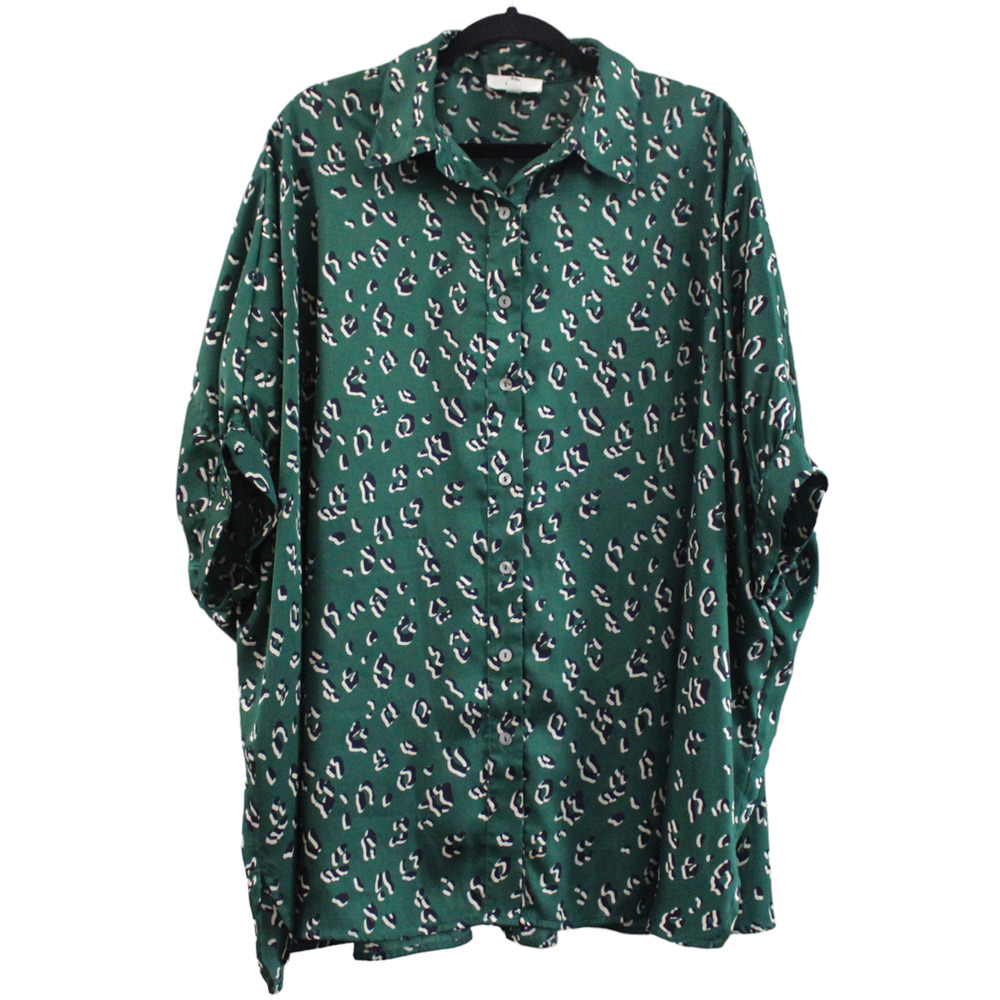 Entro Leopard Print Button Front Blouse